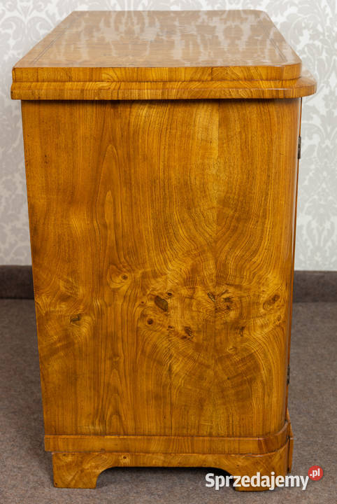 Komoda biedermeier jasna jesion korzeń antyk wielkopolskie Swarzędz
