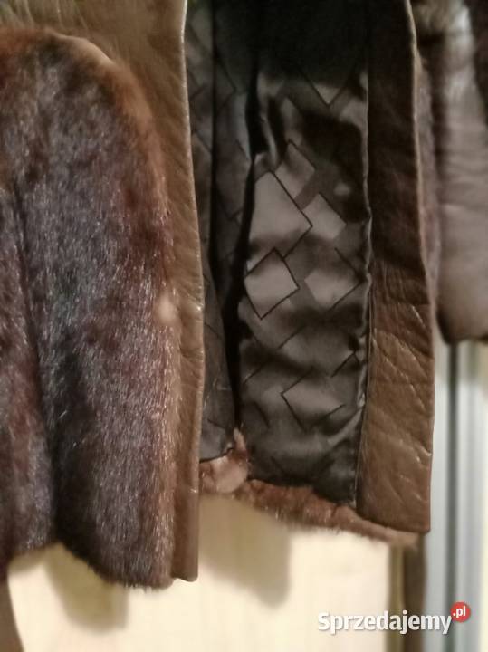 Futro kurtka skóra i Norki brązowy/beżowy Łódź