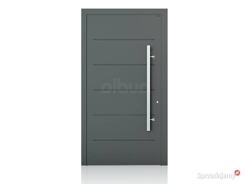 Drzwi zewnętrzne aluminiowe ciepłe Wiśniowski grafitowe CREO