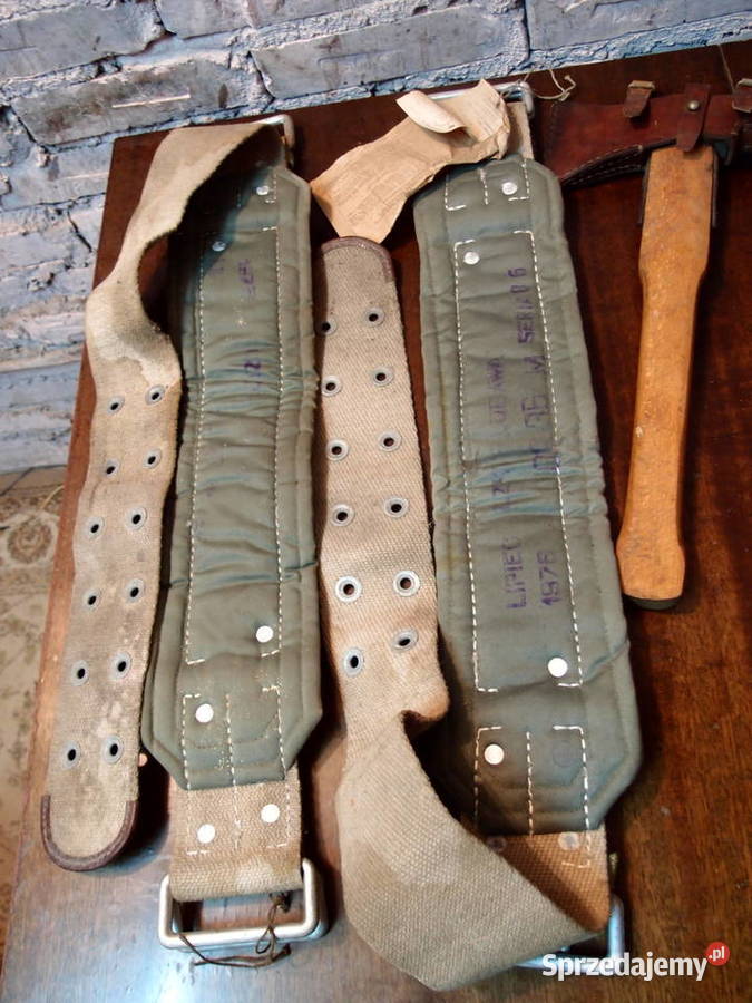 Zabytkowy pas strażacki topór bojowy prod LZKT Łódź sprzedam