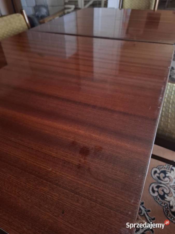 PRL Stół drewniany rozkładany krzesła drewniane świętokrzyskie Ostrowiec Świętokrzyski