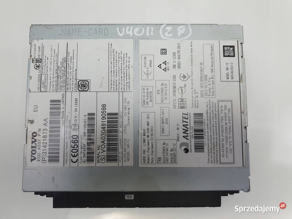 Volvo V40 II V60 S60 II RADIOODTWARZACZ radio cd osobowe Sprzęt audio fabryczny Sprzęt audio fabryczny