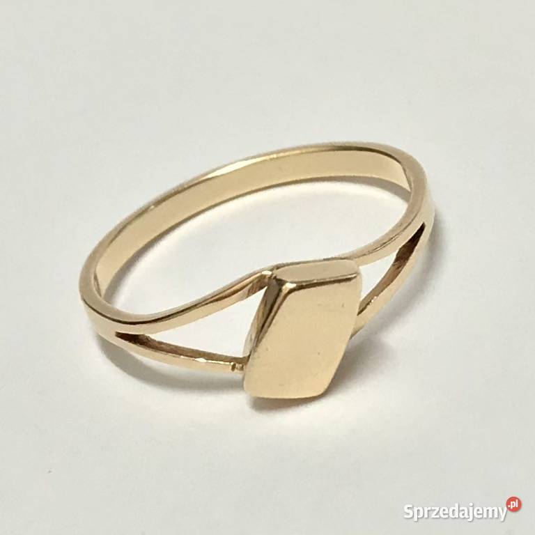 Złoty PIERŚCIONEK 14K KRÓLEWNY płaski TOP r13 złote Warszawa