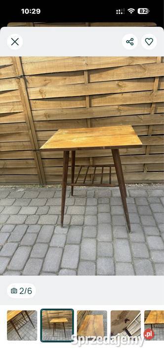 Stolik PRL patyczak drewniany