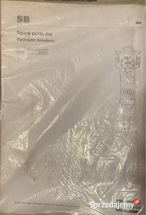 Katalog części młot hydrauliczny SB302 sprzedam