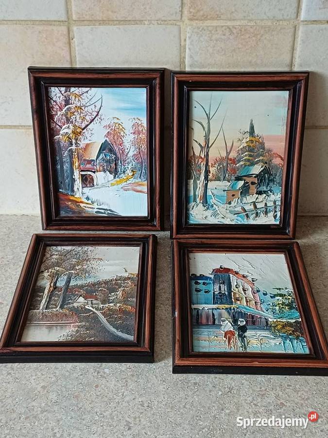 vintage obrazki malowane ręcznie Nowy Targ sprzedam