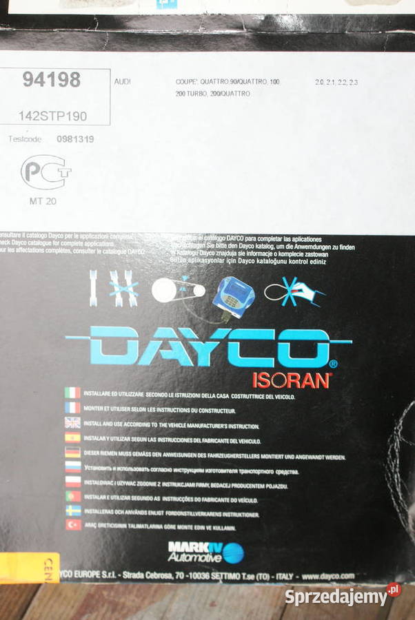 5245 GATES PASEK ROZRZĄDU AUDI 142 MP Pozostałe sprzedam