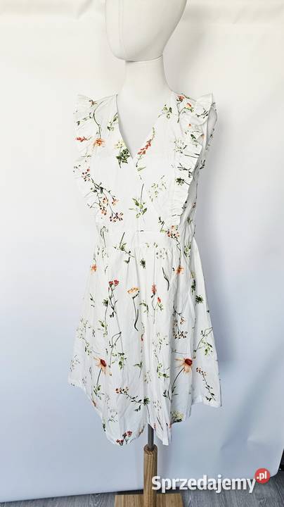 Biała sukienka w kwiaty Freequent m 38 Łomianki Dolne