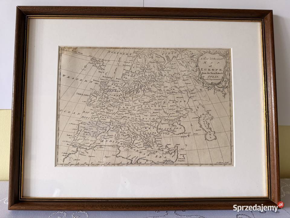 Antyczna Mapa Europy XIX Wiek Oryginalny Czerwionka-Leszczyny