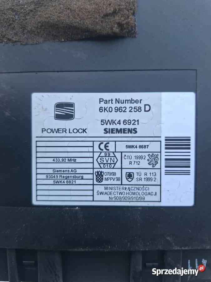 Komputer Moduł Sterownik Komfortu Seat Ibiza Wisznice