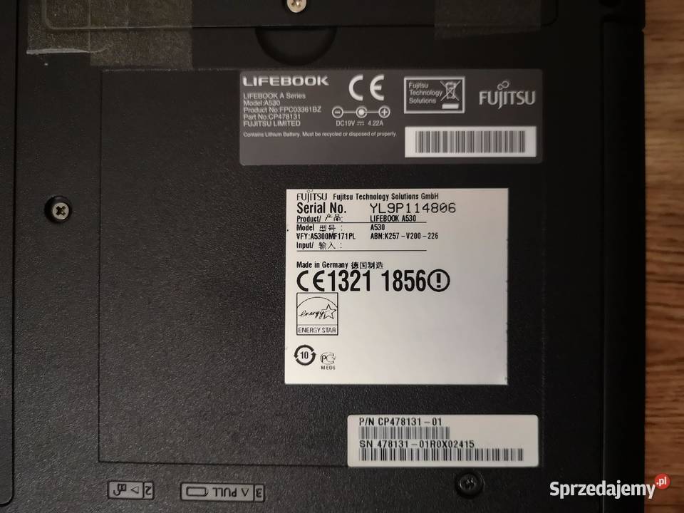 Fujitsu Lifebook A530 156 i5 253 GHz RAM 4GB 320 Windows 7  Zielona Góra
