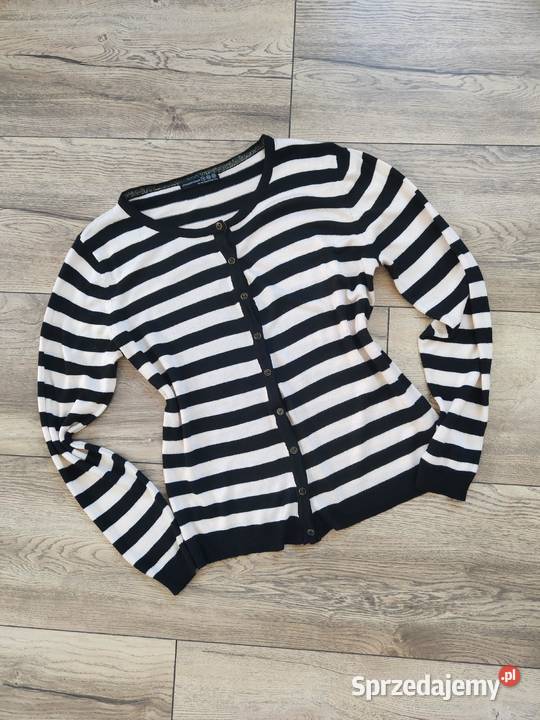 Sweter w paski Atmosphere Kardigan Wiskoza 42 Rozpinane Jasło