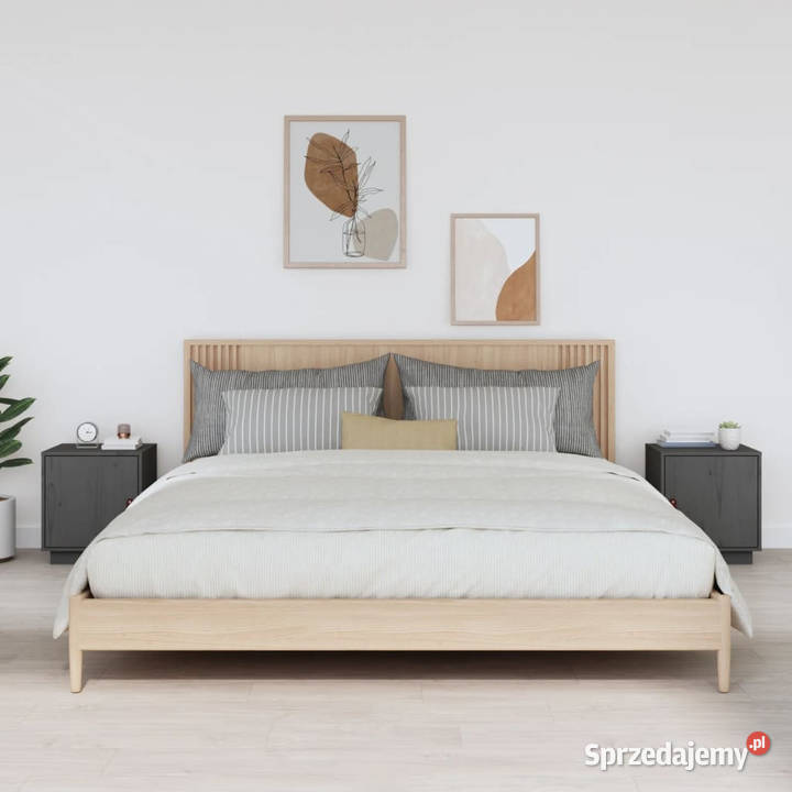 Szafki nocne 2 szare 40x34x45 lite drewno Warszawa
