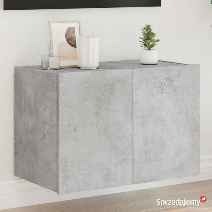 Ścienna szafka TV z LED szarość betonu 60x35x41 Warszawa sprzedam