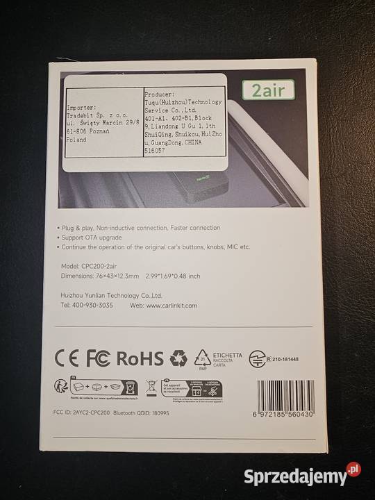 CarlinKit 50 model CPC2002air Nowy Bezprzewodowy małopolskie Kraków