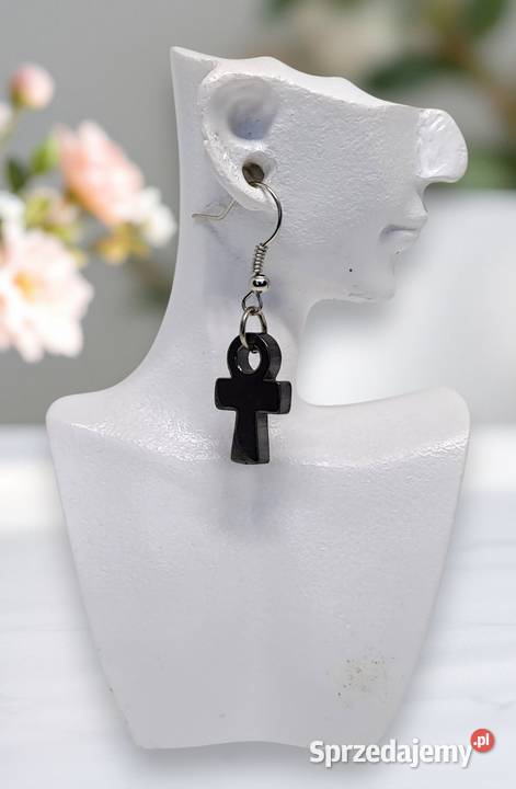 Kolczyki z hematytu HEMATYT krzyż Ankh 1266 Warszawa