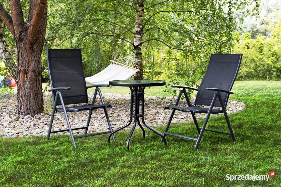 komplet krzeseł ogrodowych 4 czarne podlaskie Bielsk Podlaski