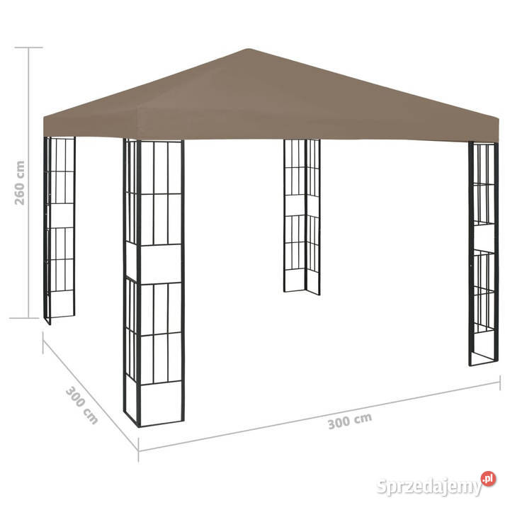 Altana ze sznurem lampek LED 3x3 m kolor taupe Warszawa