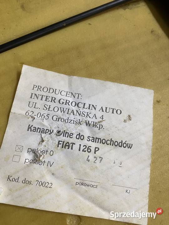 Kanapa Fiat 126p Rok produkcji 1999 podkarpackie Brzostowa Góra