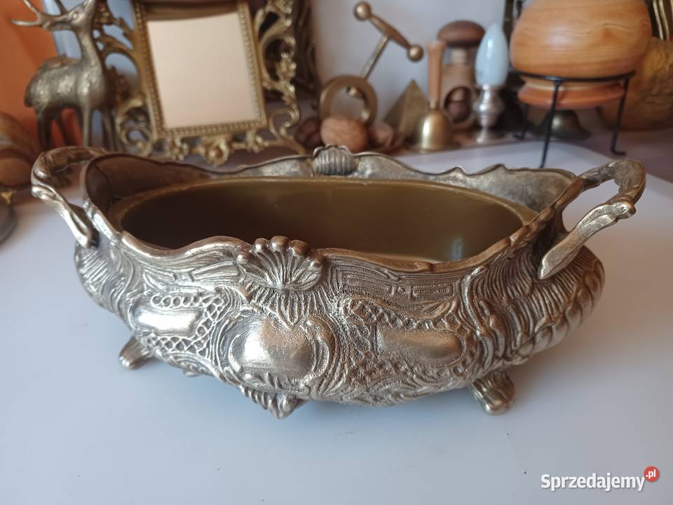 Piękna mosiężna żardiniera Poznań