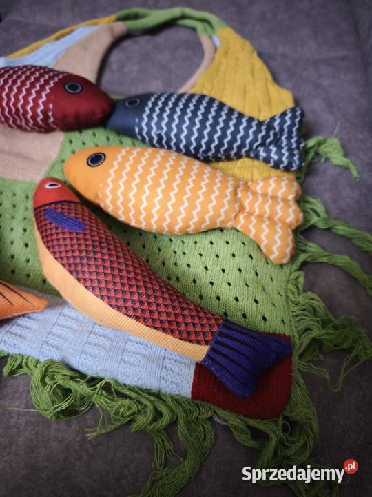 Duża boho torba z rybkami shopper na ramię plaża Ustroń