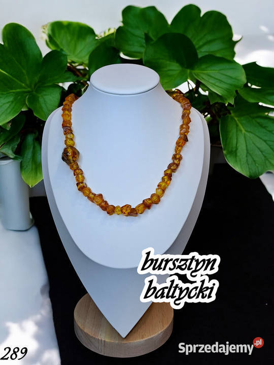 Korale z bursztynu bursztyn bałtycki ciosany