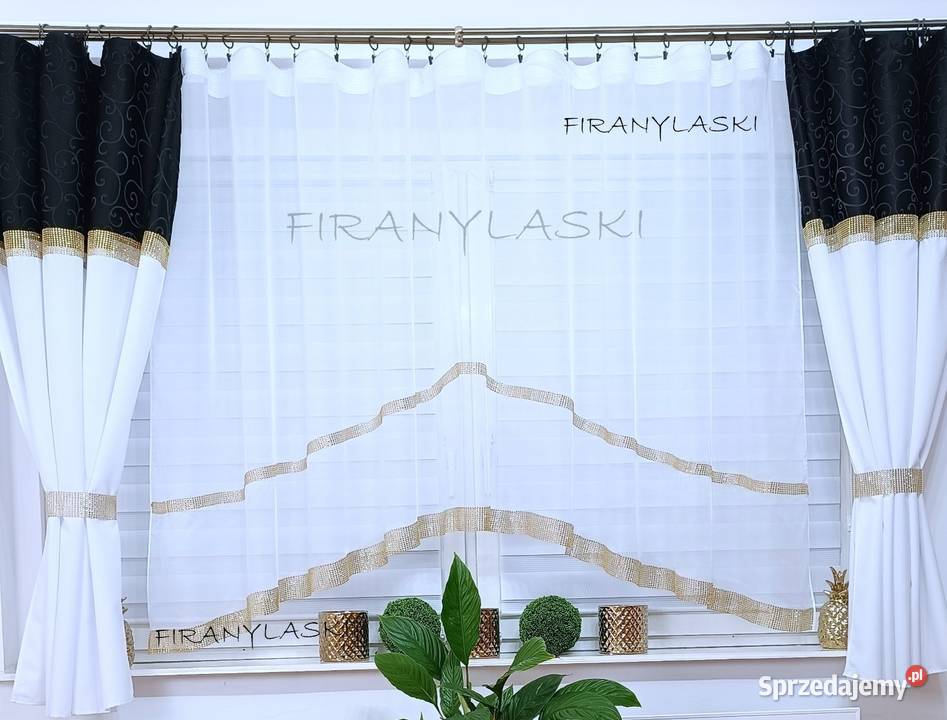 Firana 300x150 Firany złote cyrkonie woal łuk