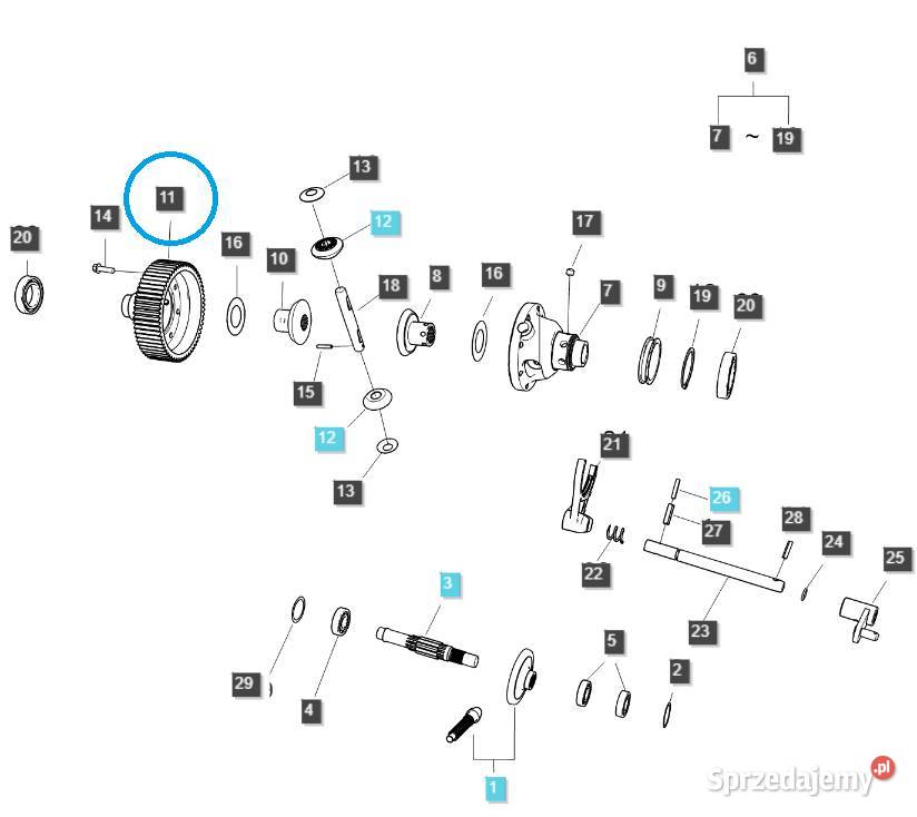 Koło zębate dyferencjału 62T TRG481 LS Tractor Tajęcina