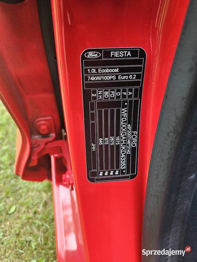 Ford fiesta 10 2019r mk8 5 drzwi Luboń