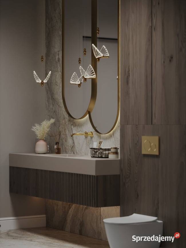 Żyrandol MOTYL M Złoty Glamour Lampa Wisząca Warszawa