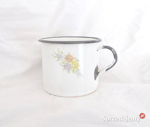 prl kubek w kwiatki emaliowany kubek prl Bydgoszcz
