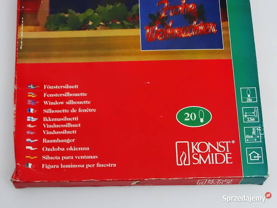 Dekoracja okienna Frohe Weihnachten Konst Smide Biłgoraj