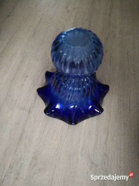 Duży granatowy wazon Porcelana i szkło