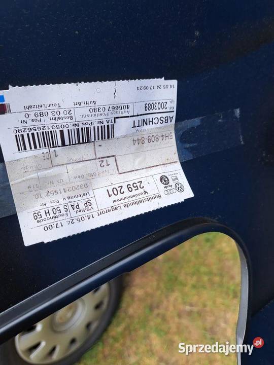 Błotnik prawy tył tylny VW Golf 8 VIII 5Drzwi osobowe