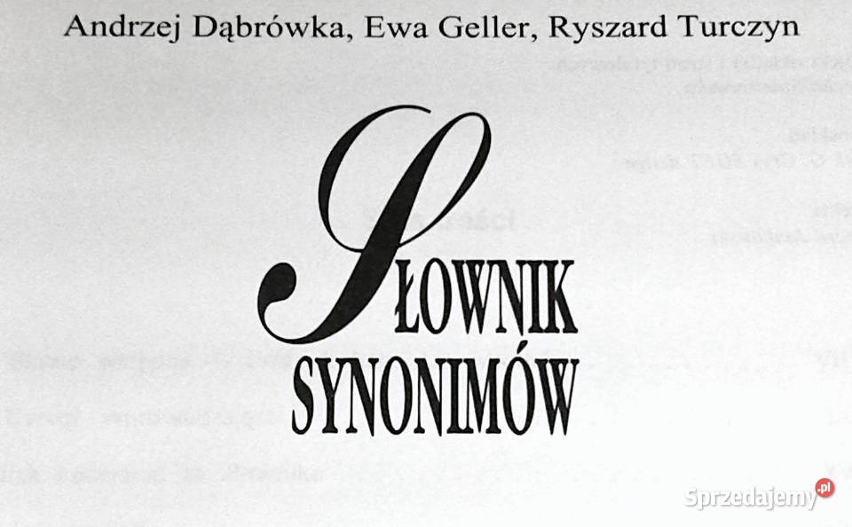 Słownik synonimów A Dąbrówka E Geller R Turczyn lubelskie sprzedam