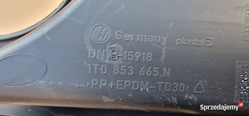 VW TOURAN LIFT KRATKA ZDERZAKA LEWA 1T0853665N Bieleń