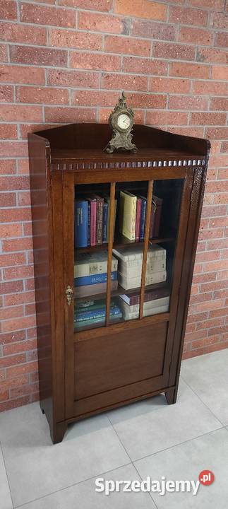 Piękna biblioteka witryna dębowa Łagów