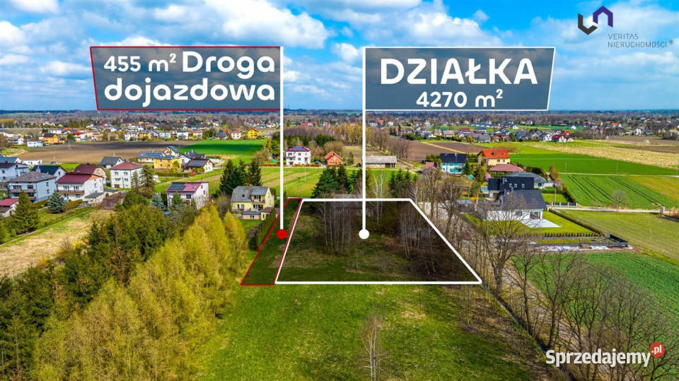 Grunt Kaniów Sosnowicka 4270m2 Sprzedaż