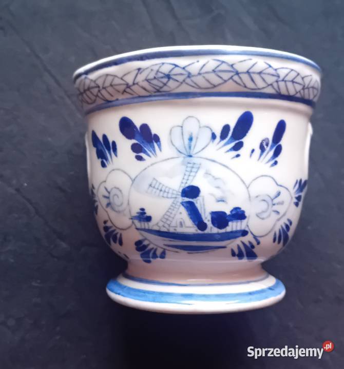 Ręcznie malowana osłonka doniczki Delft Nie wielkopolskie Koźminek