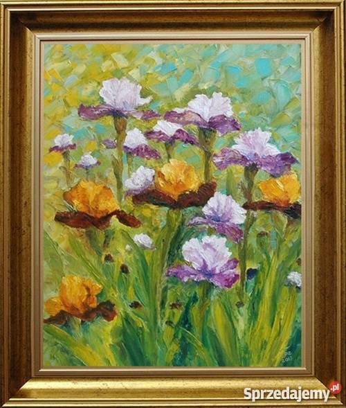 Obraz olejny Irysy 2 Dom i Ogród sprzedam