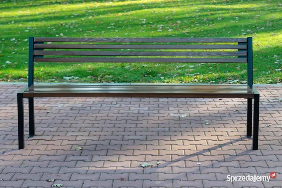 Ławka stalowa z oparciem miejska parkowa SLIM Rzeszów