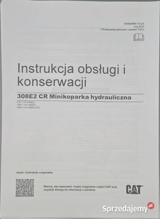 Instrukcja obsługi DTR CAT CATERPILLAR 308E2 308 Kielce