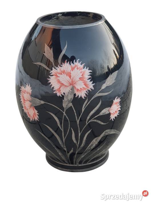 Stary Czechosłowacki ręcznie malowany wazon Art Cieszyn
