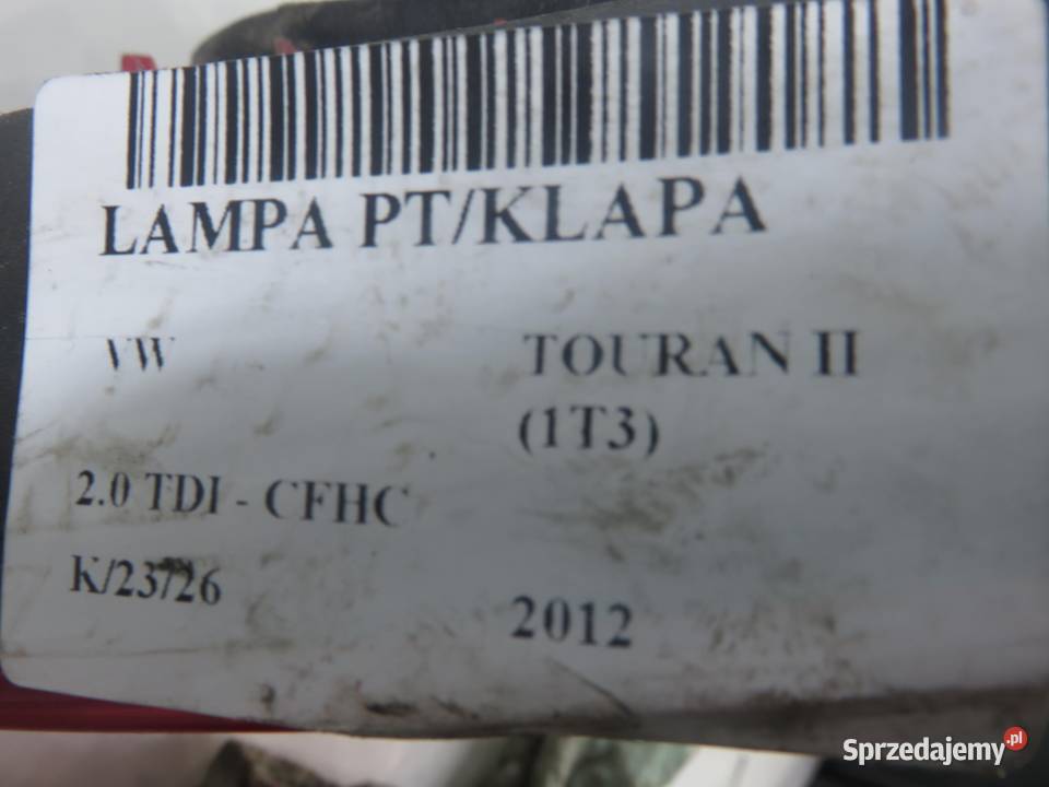 LAMPA PRAWA TYLNA KLAPA VW TOURAN II 1T0945094 osobowe małopolskie