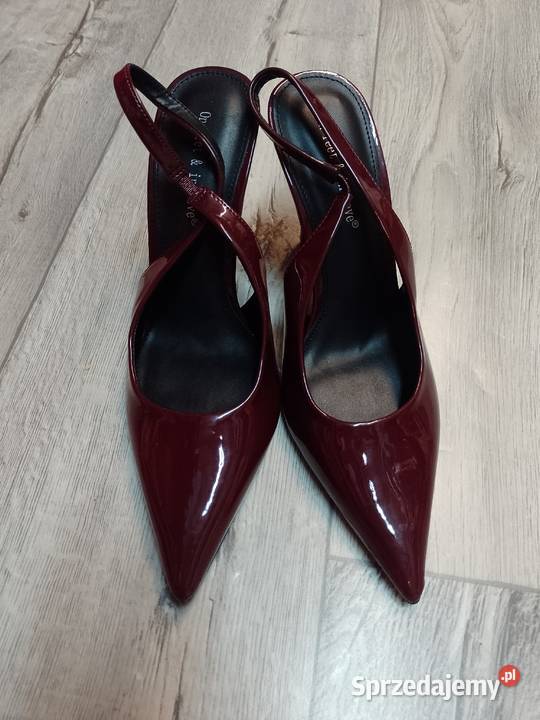 39 Bordowe Burgundowe czółenka wieczorowe z fioletowy Czółenka Kraków sprzedam