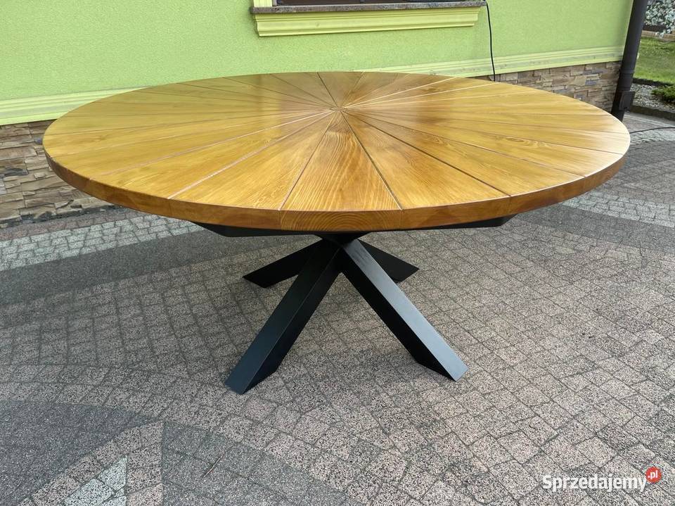 Stół ogrodowy okrągły drewniany 200 180 160 150 Dębica