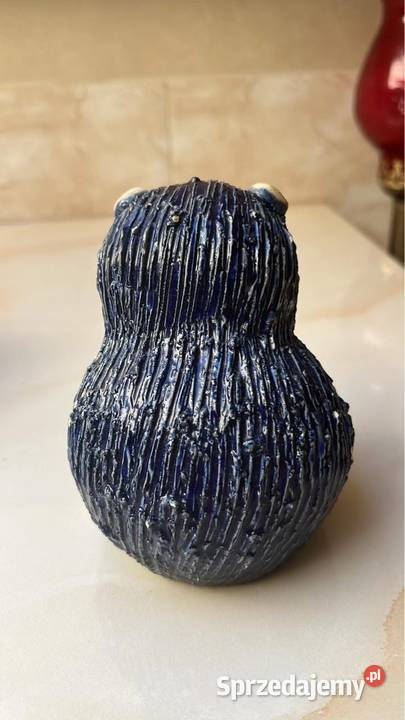 Figurka Jeża Kobaltowy Ceramiczny Bez sygnatury Gdańsk