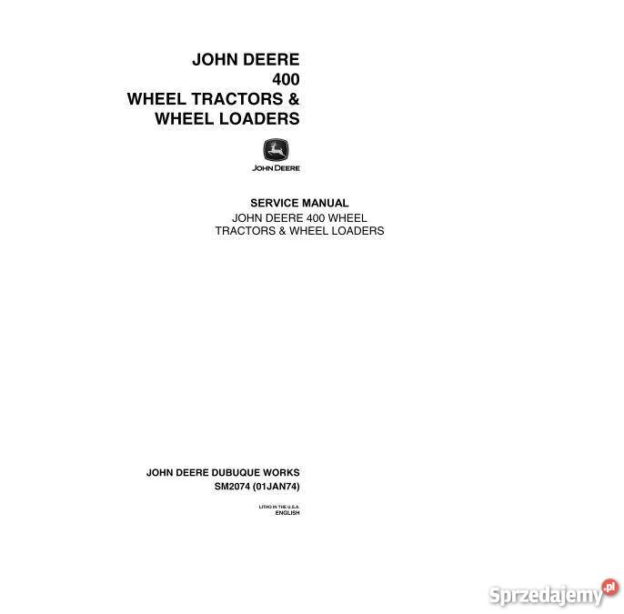 John Deere 410 415 420 425 430 435 instrukcja Kielce