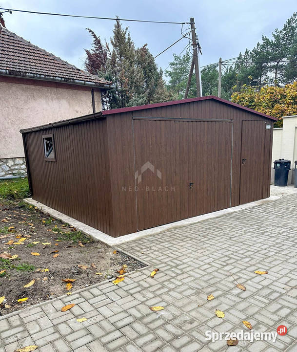 Garaż blaszany 5x5m Brama uchylna drzwi okno świętokrzyskie Kielce