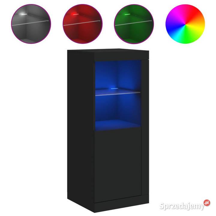 Szafka z oświetleniem LED czarna 41x37x100 Warszawa